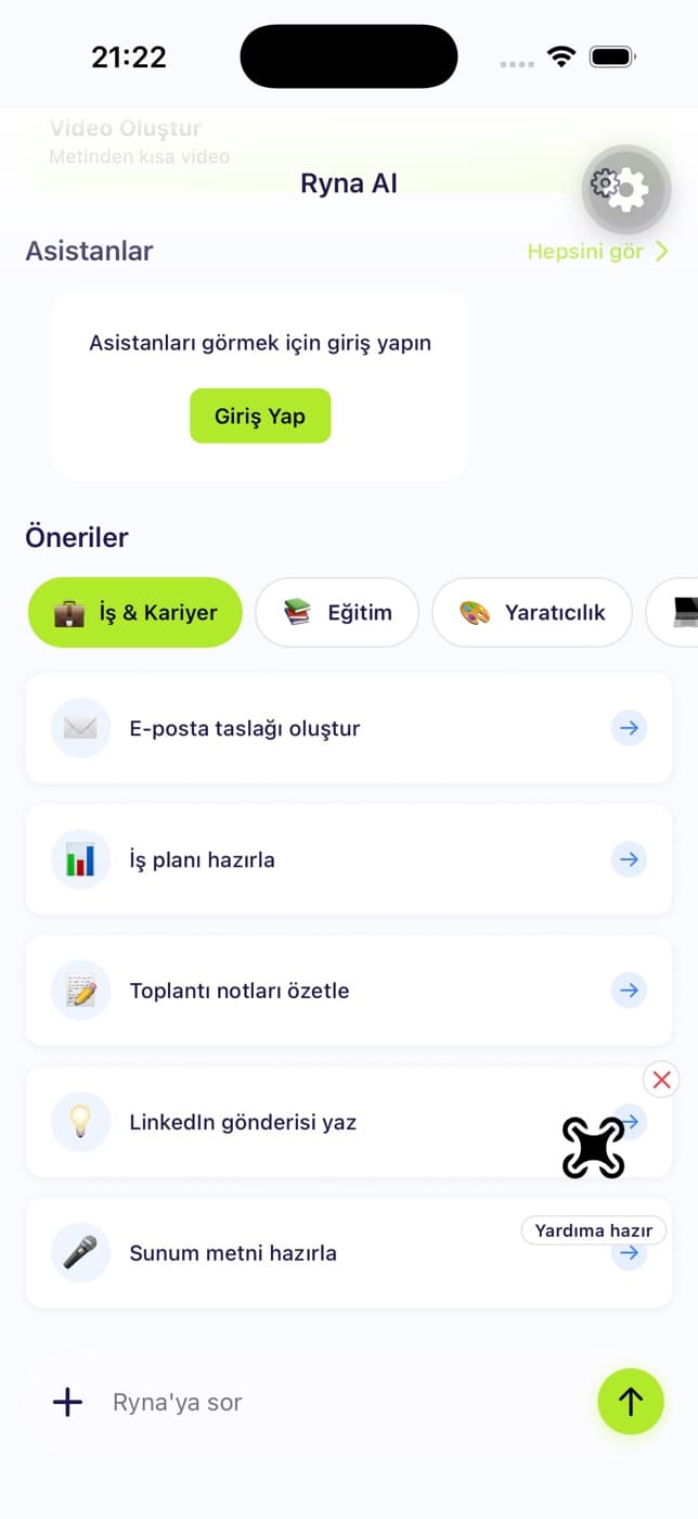 Asistanlar ve öneriler